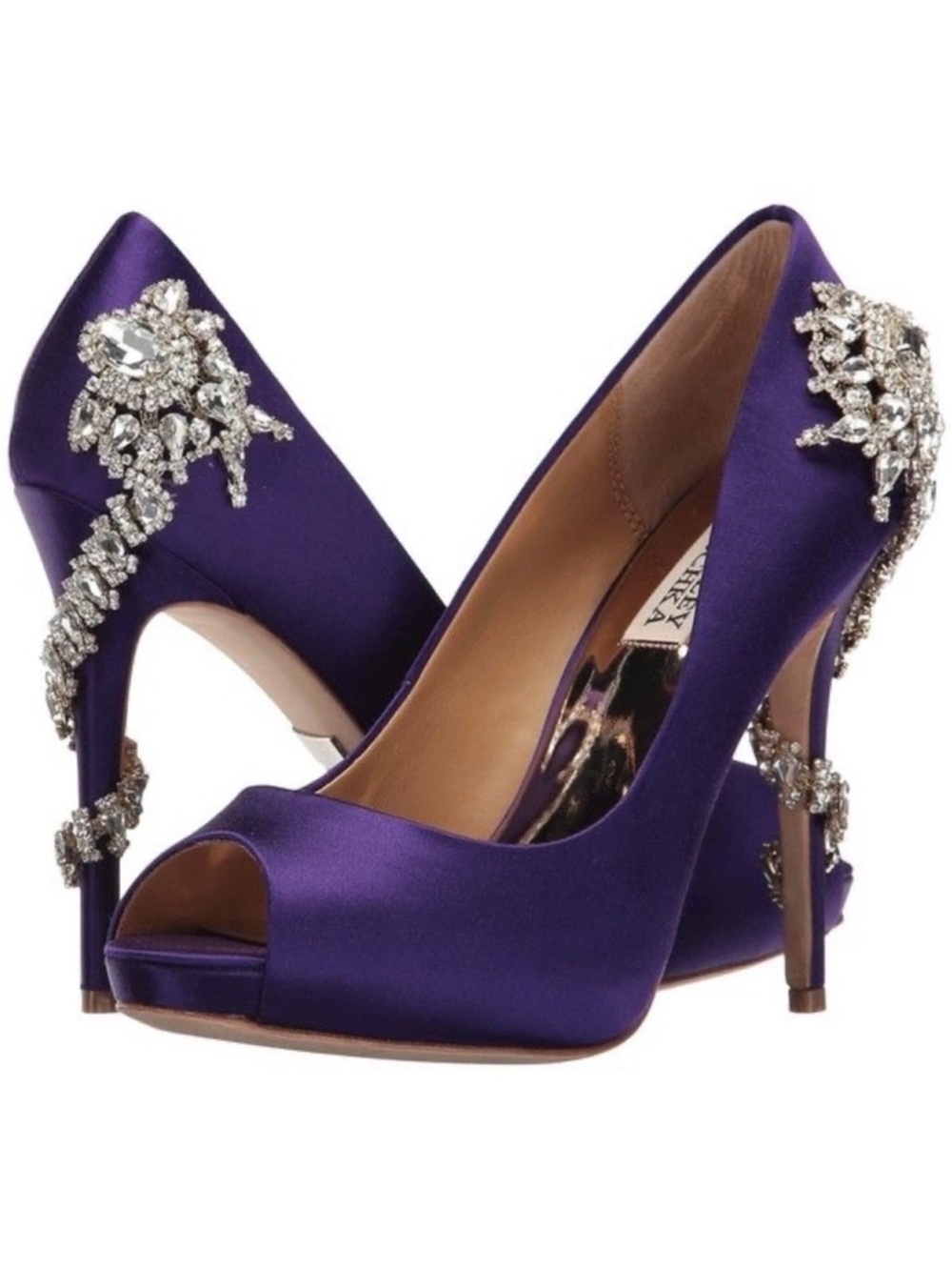 Badgley Mischka 'Royal Embellished' Peep
Toe Pump in Purple